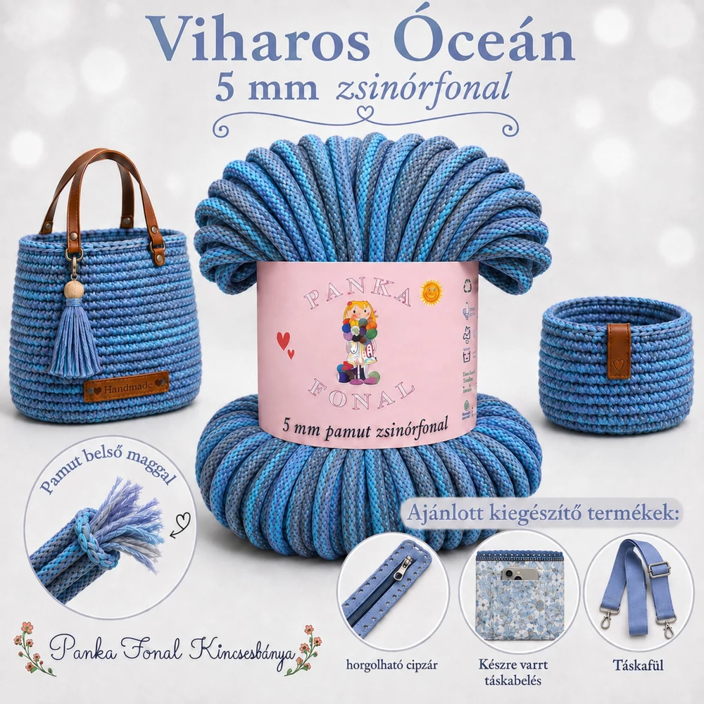 5 mm zsinórfonal Viharos Óceán - Panka -