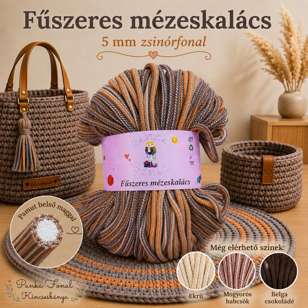 5 mm zsinórfonal Fűszeres mézeskalács  - Panka -