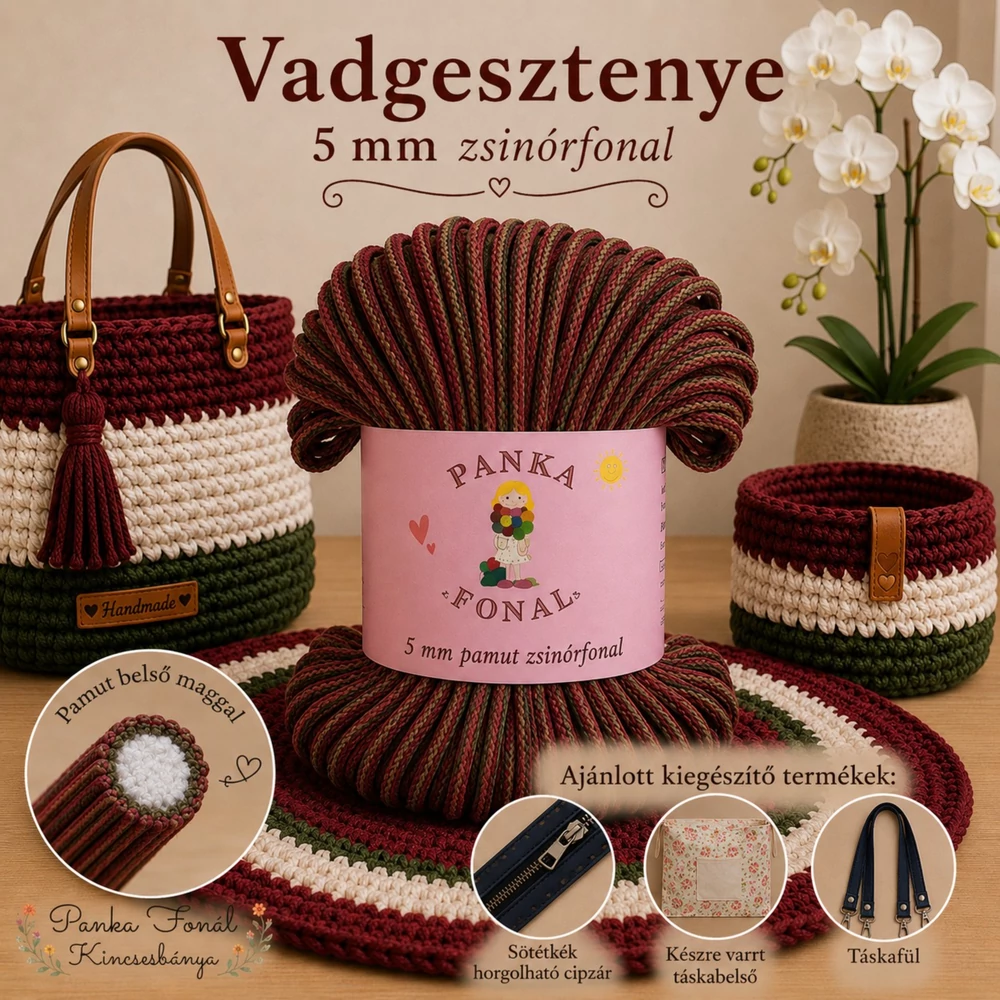 5 mm zsinórfonal - Vadgesztenye - Panka -
