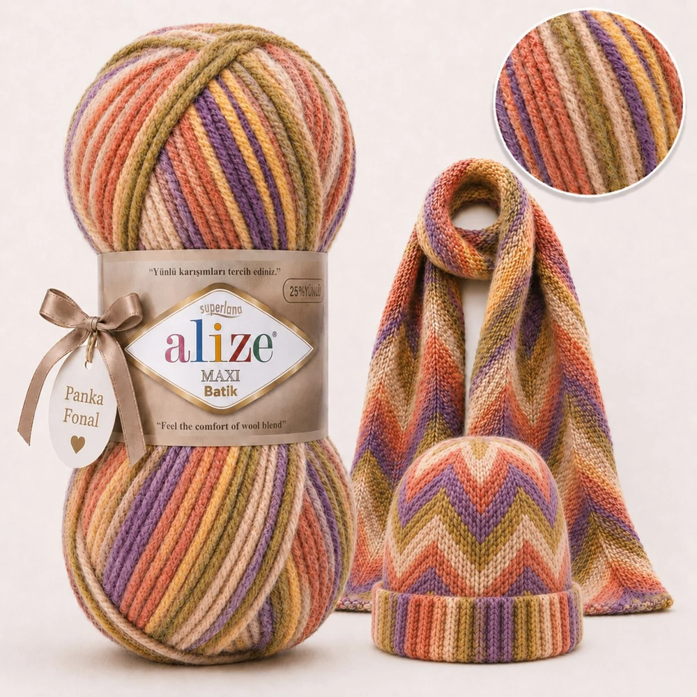 Alize Superlana Maxi Batik 8027 - Szivárvány