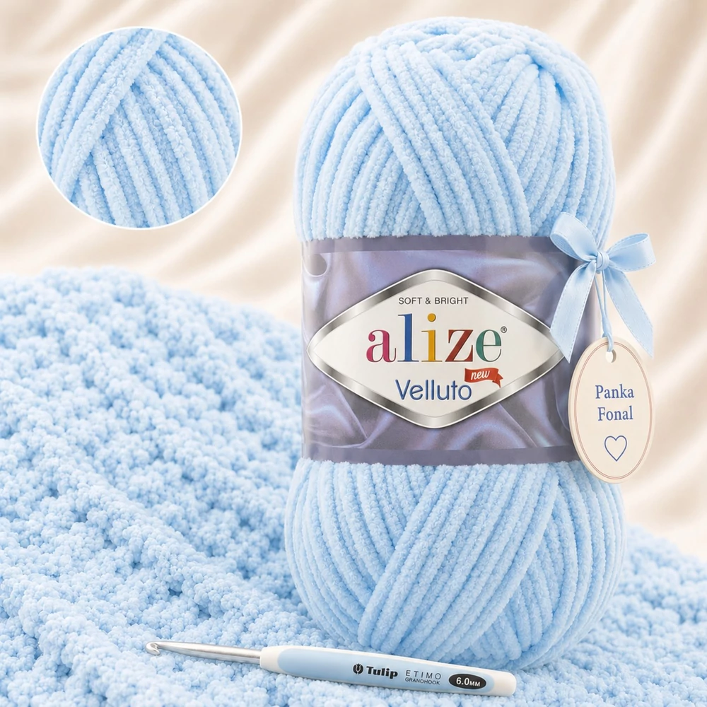 Alize Velluto Babakék - 218 -