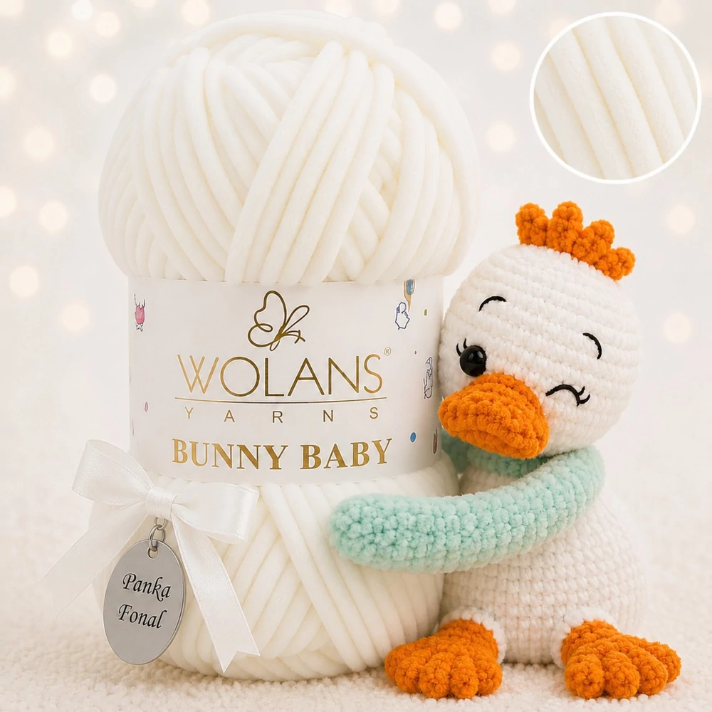 Wolans Bunny Baby zsenília, plüss fonal Gyöngyszem színű 100-71