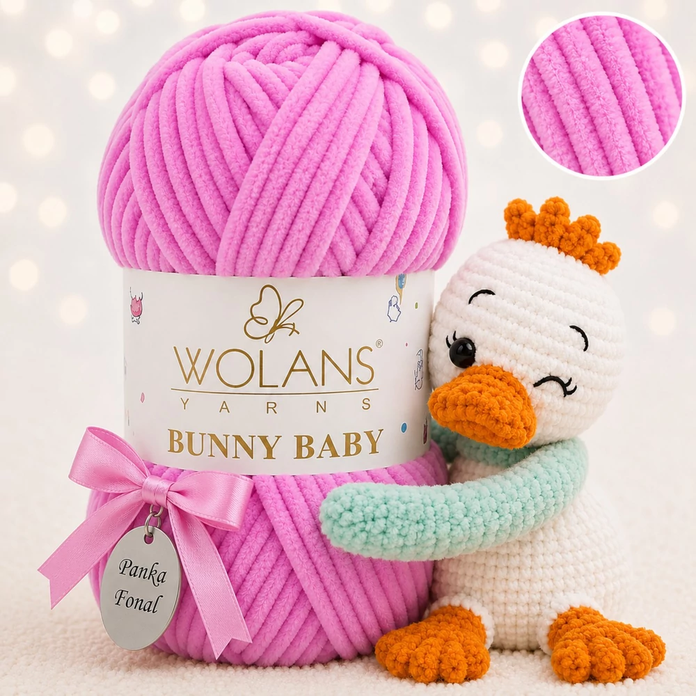 Wolans Bunny Baby zsenília, plüss fonal Orchidea színű 100-61