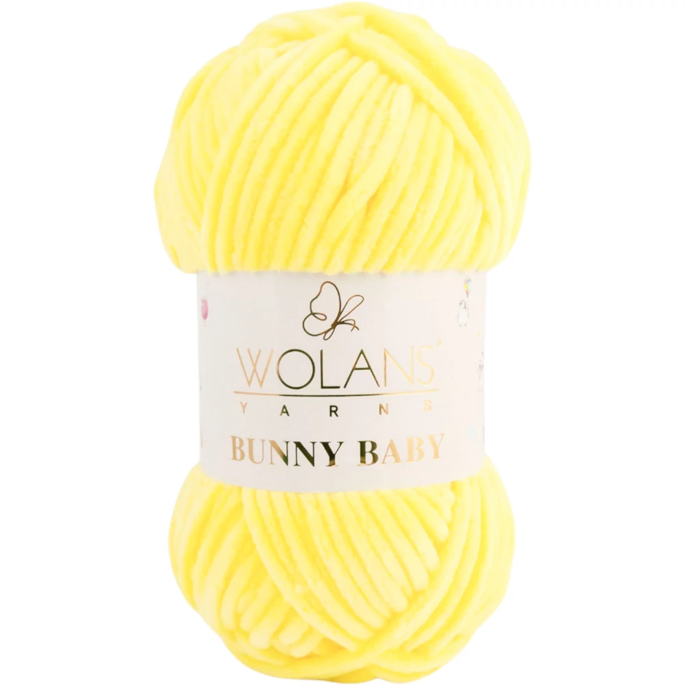 Wolans Bunny Baby zsenília, plüss fonal Diszkó sárga színű 100-14