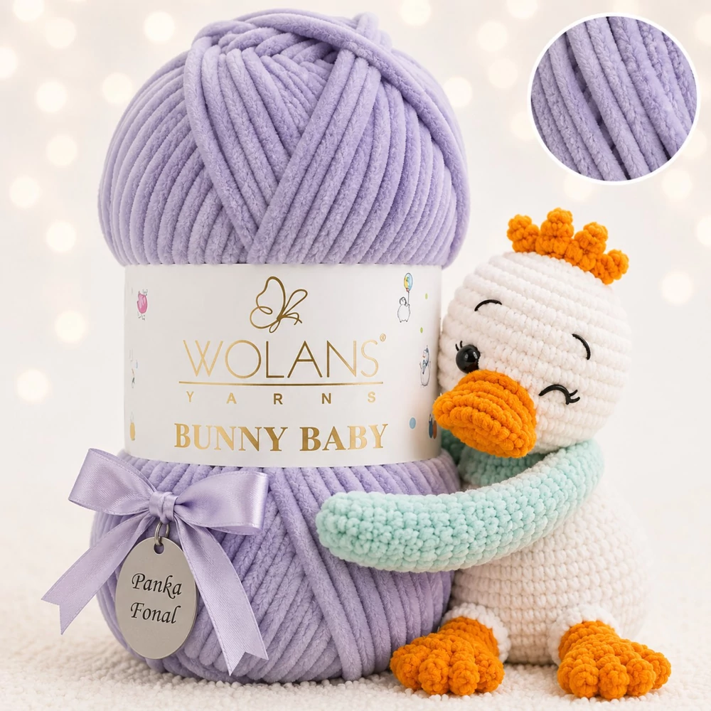 Wolans Bunny Baby zsenília, plüss fonal  Levendulaálom színű 100-81