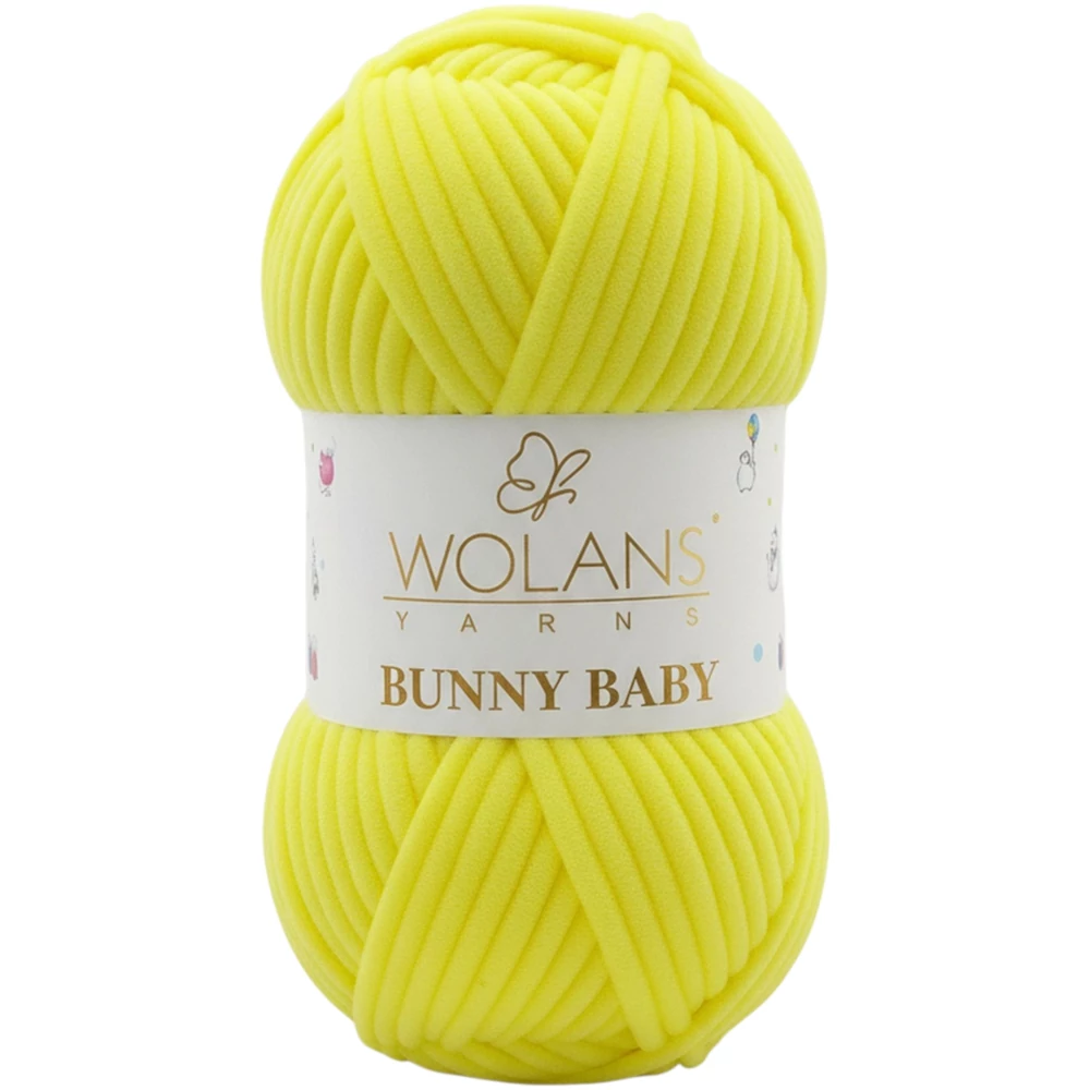 Wolans Bunny Baby zsenília, plüss fonal  Citromhab színű 100-84