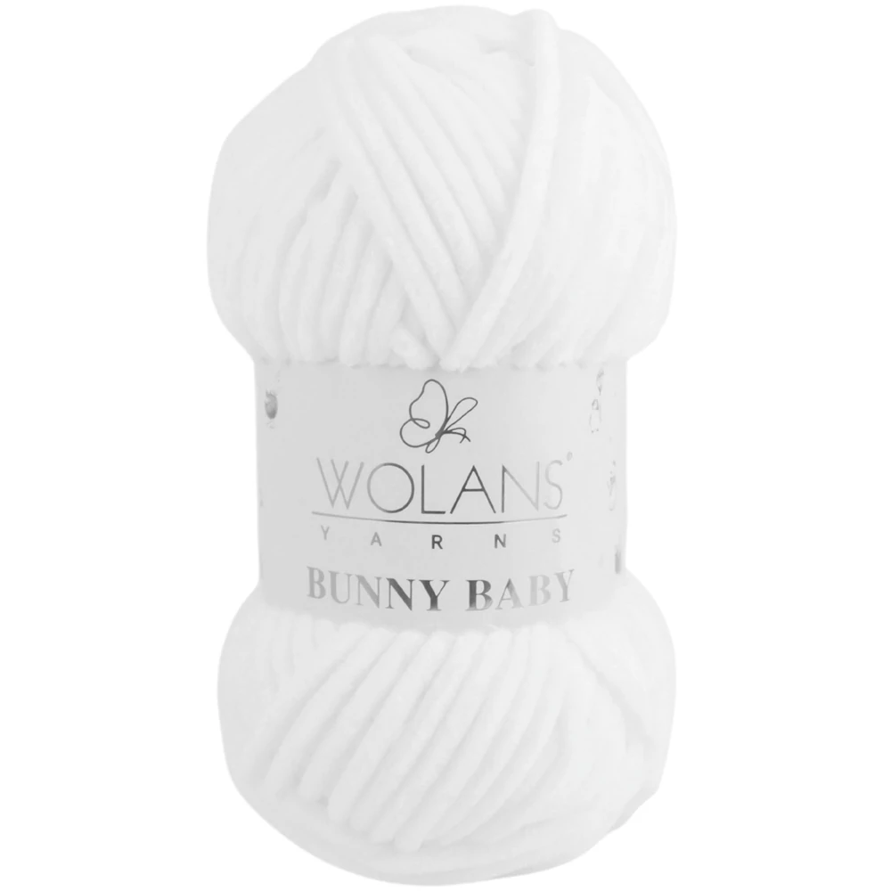 Wolans Bunny Baby zsenília, plüss fonal  Hófehérke színű 100-01