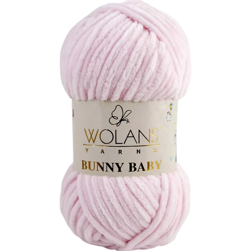 Wolans Bunny Baby zsenília, plüss fonal  Babarózsaszín színű 100-04