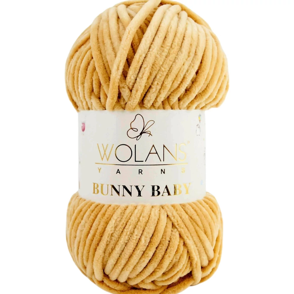 Wolans Bunny Baby zsenília, plüss fonal  Búza barna színű 100-18