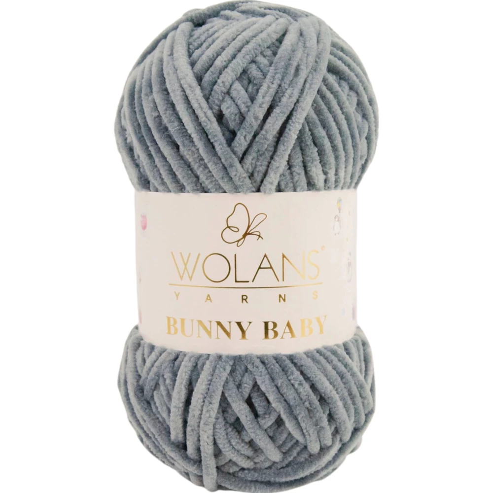 Wolans Bunny Baby zsenília, plüss fonal  Grafitszürke színű 100-09