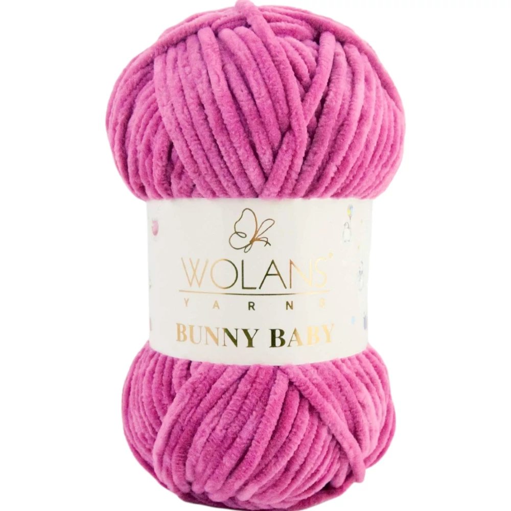 Wolans Bunny Baby zsenília, plüss fonal  Mályva színű 100-22