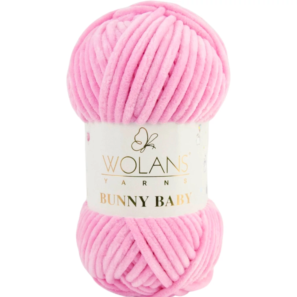Wolans Bunny Baby zsenília, plüss fonal  Pink színű 100-06