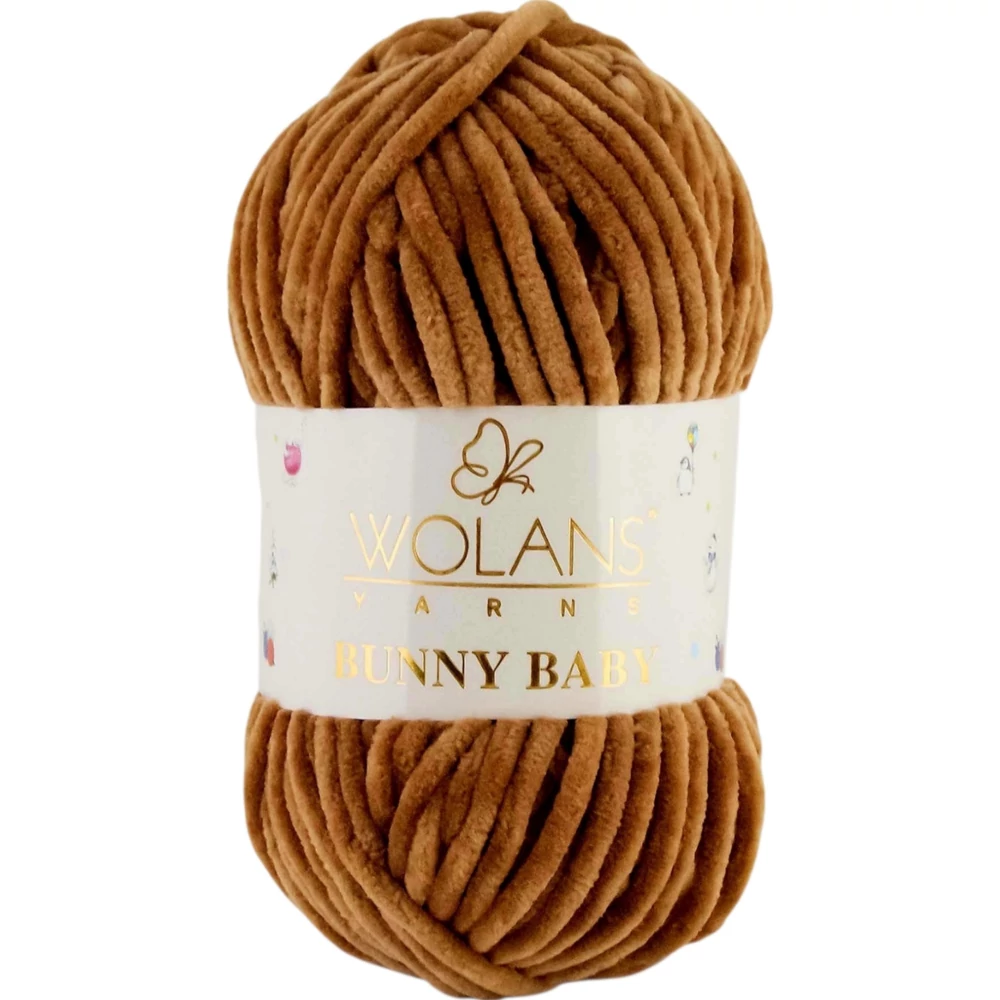 Wolans Bunny Baby zsenília, plüss fonal  Nugát barna színű 100-41