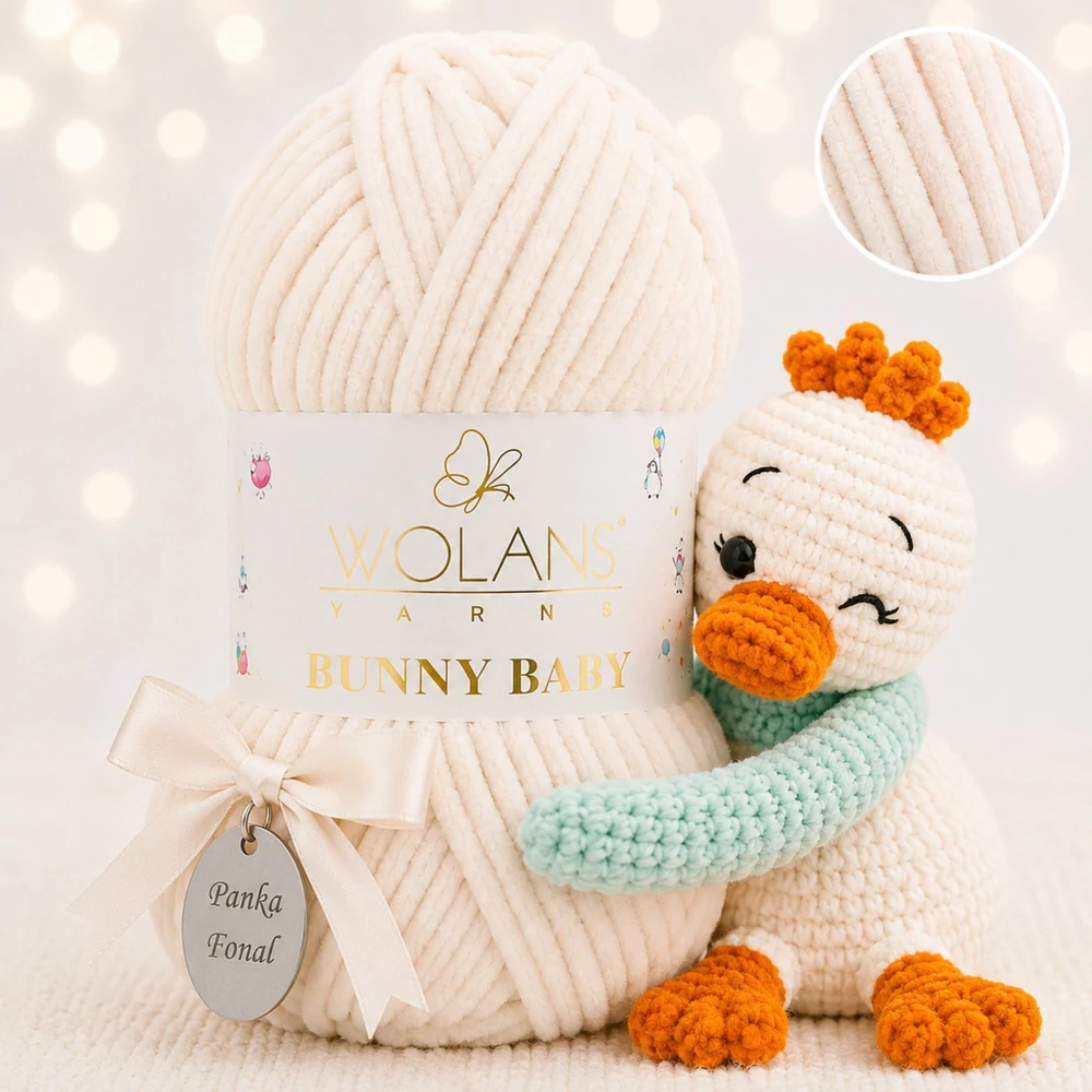 Wolans Bunny Baby zsenília, plüss fonal  Púder rózsaszín színű 100-24