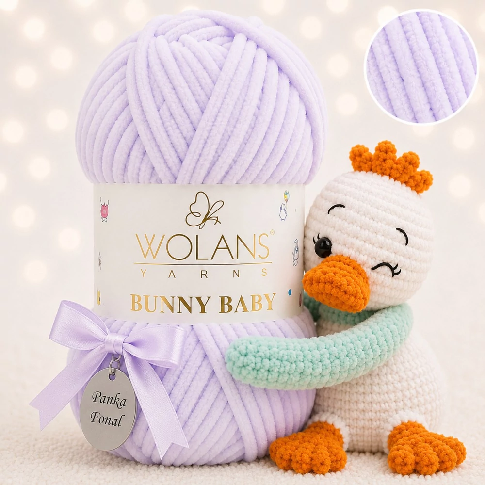 Wolans Bunny Baby zsenília, plüss fonal  Organza lila 100-15
