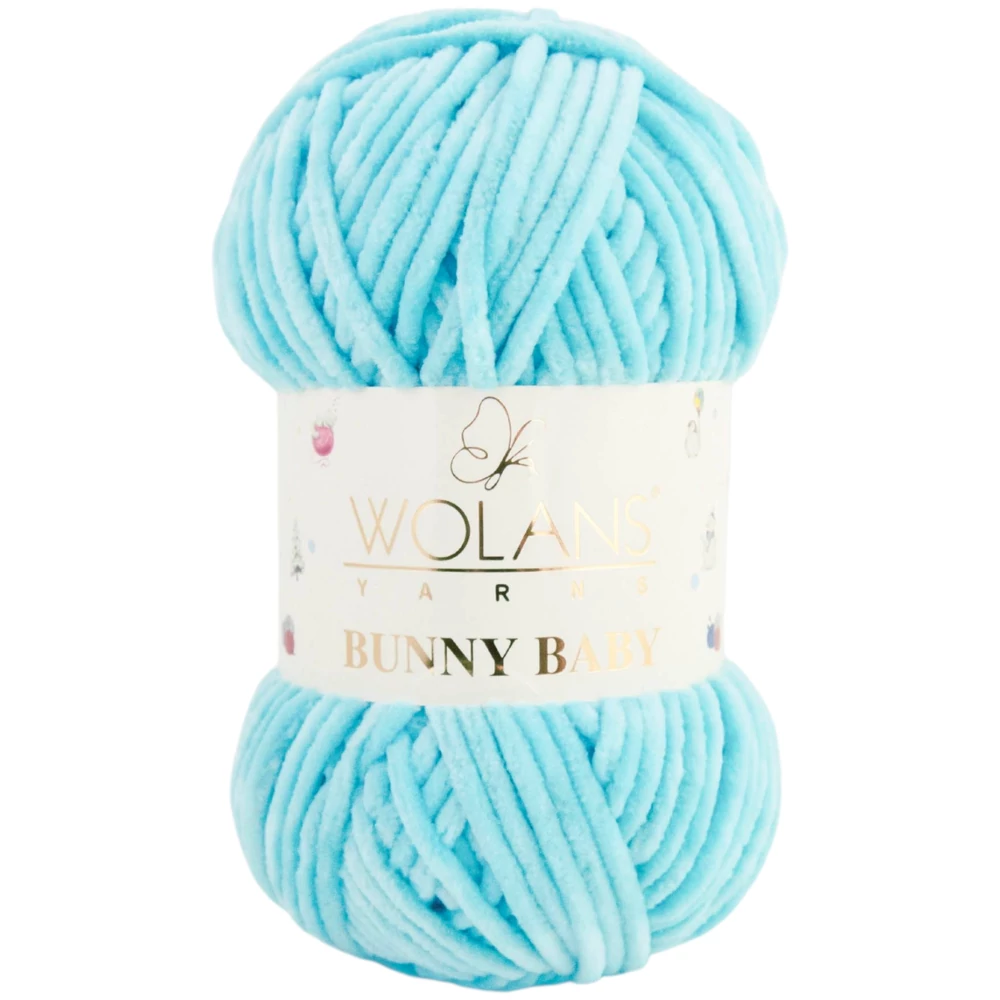 Wolans Bunny Baby zsenília, plüss fonal  Türkiz zöld 100-13