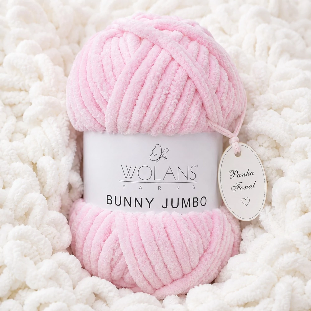 Bunny Home Jumbo plüssfonal, zsenília fonal - Babarózsaszín - 200-04
