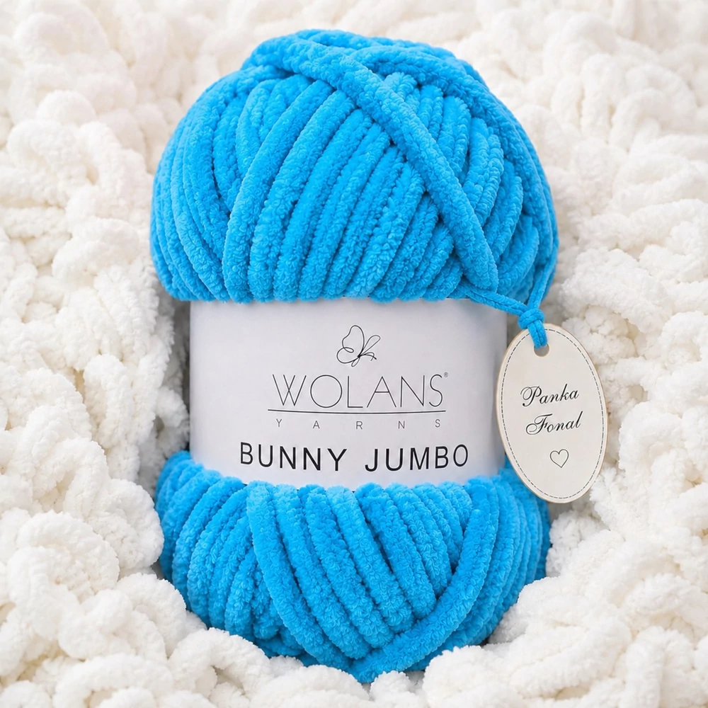 Bunny Home Jumbo plüssfonal, zsenília fonal - Türkizkék - 200-12