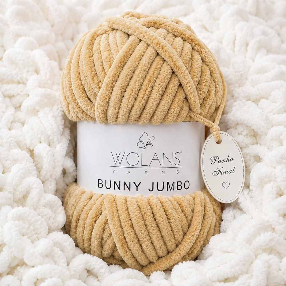 Bunny Home Jumbo plüssfonal, zsenília fonal -Búzabarna - 200-18