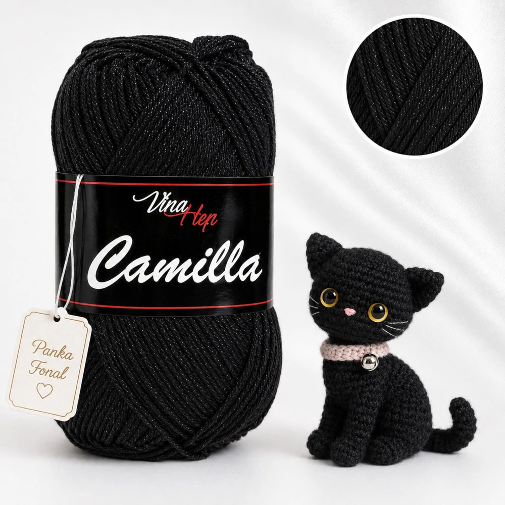 Vlna-Hep Camilla fonal - 8001 - Fekete