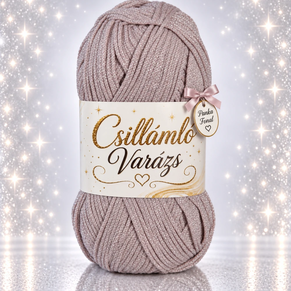 Csillámló Varázs pamut-metálfényes fonal - Mályva - 3151