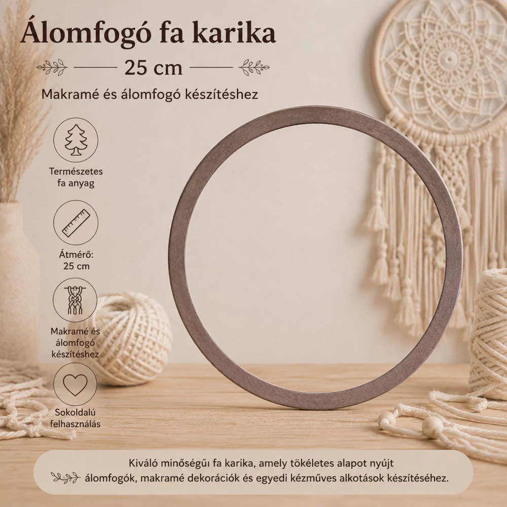 Fa karika, álomfogó 25 cm