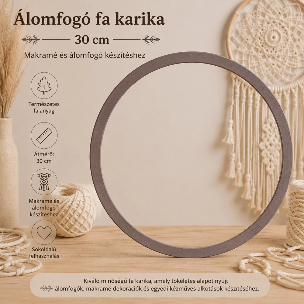 Fa karika, álomfogó 30 cm