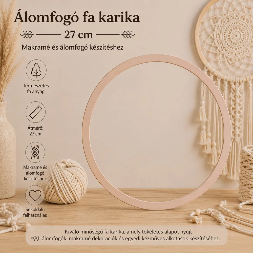Fa karika, álomfogó 27 cm