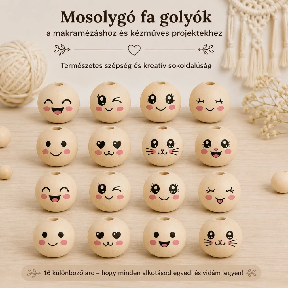 2 cm mosolygós fa golyók