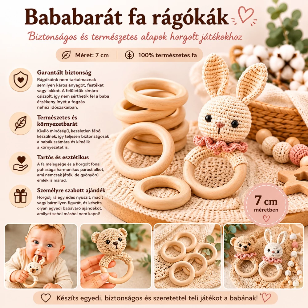 Fa rágóka 7 cm ( külső méret )