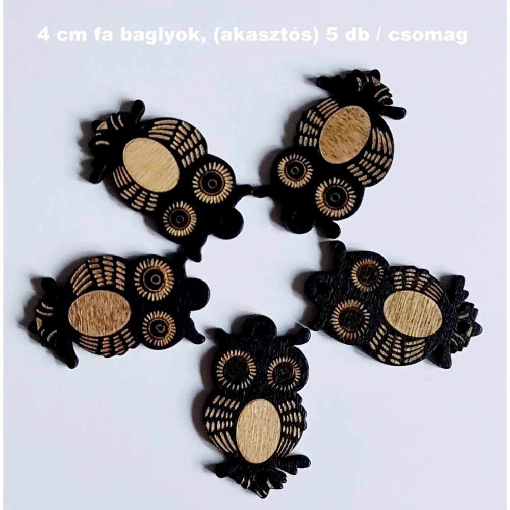 Fa bagoly díszek, akasztós ( 5 db / csomag )