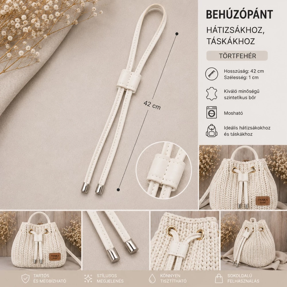 Behúzópánt hátizsákhoz - törtfehér -