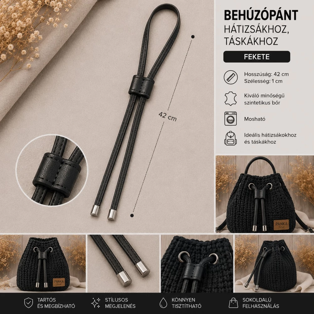 Behúzópánt hátizsákhoz - fekete -