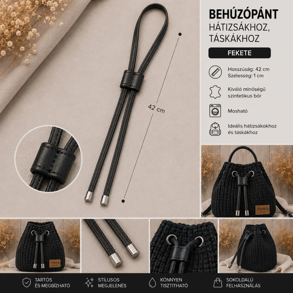 Behúzópánt hátizsákhoz - fekete -
