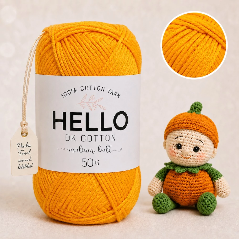 Hello DK 100 % pamut fonal - 121 - Kurkuma por