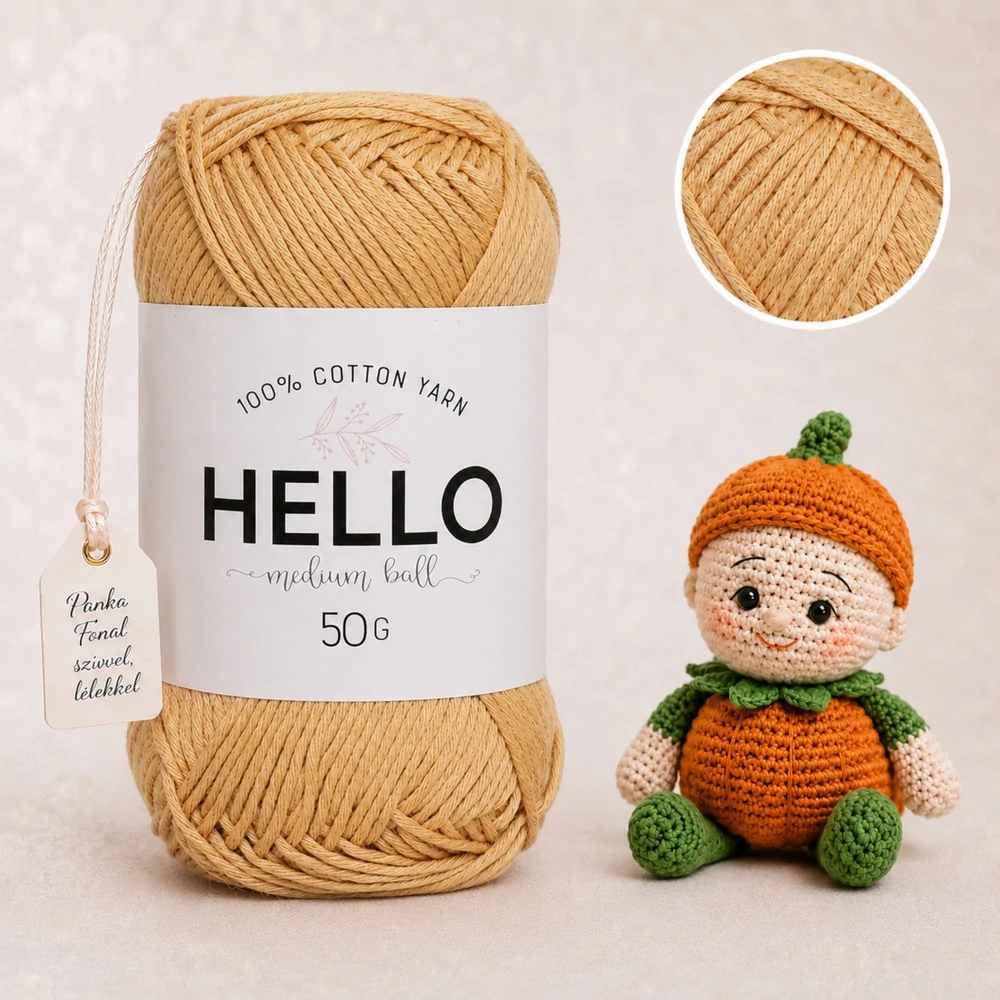 Hello DK 100 % pamut fonal - 165 - Homokdűne bézs