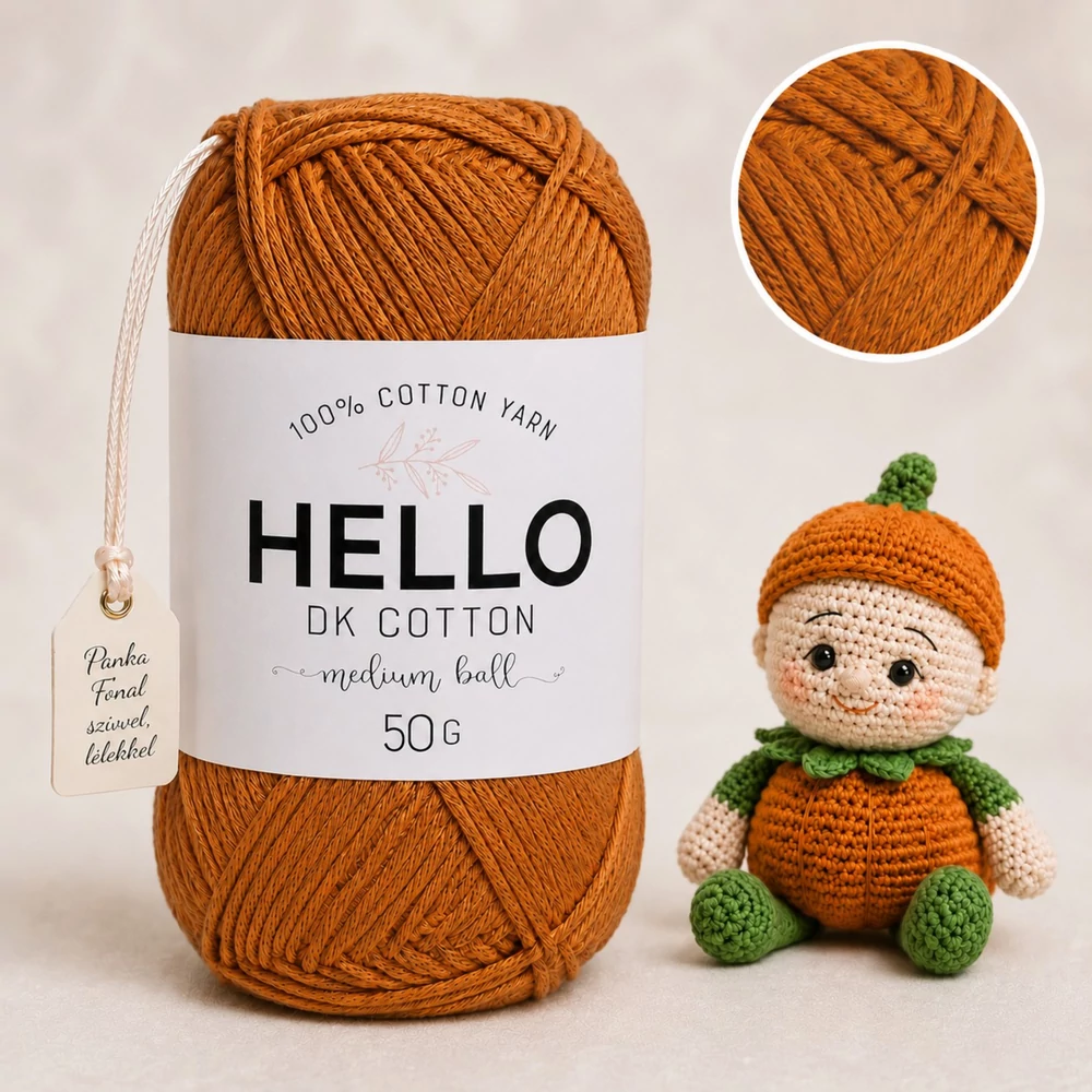 Hello DK 100 % pamut fonal - 166 - Fahéjas tekercs