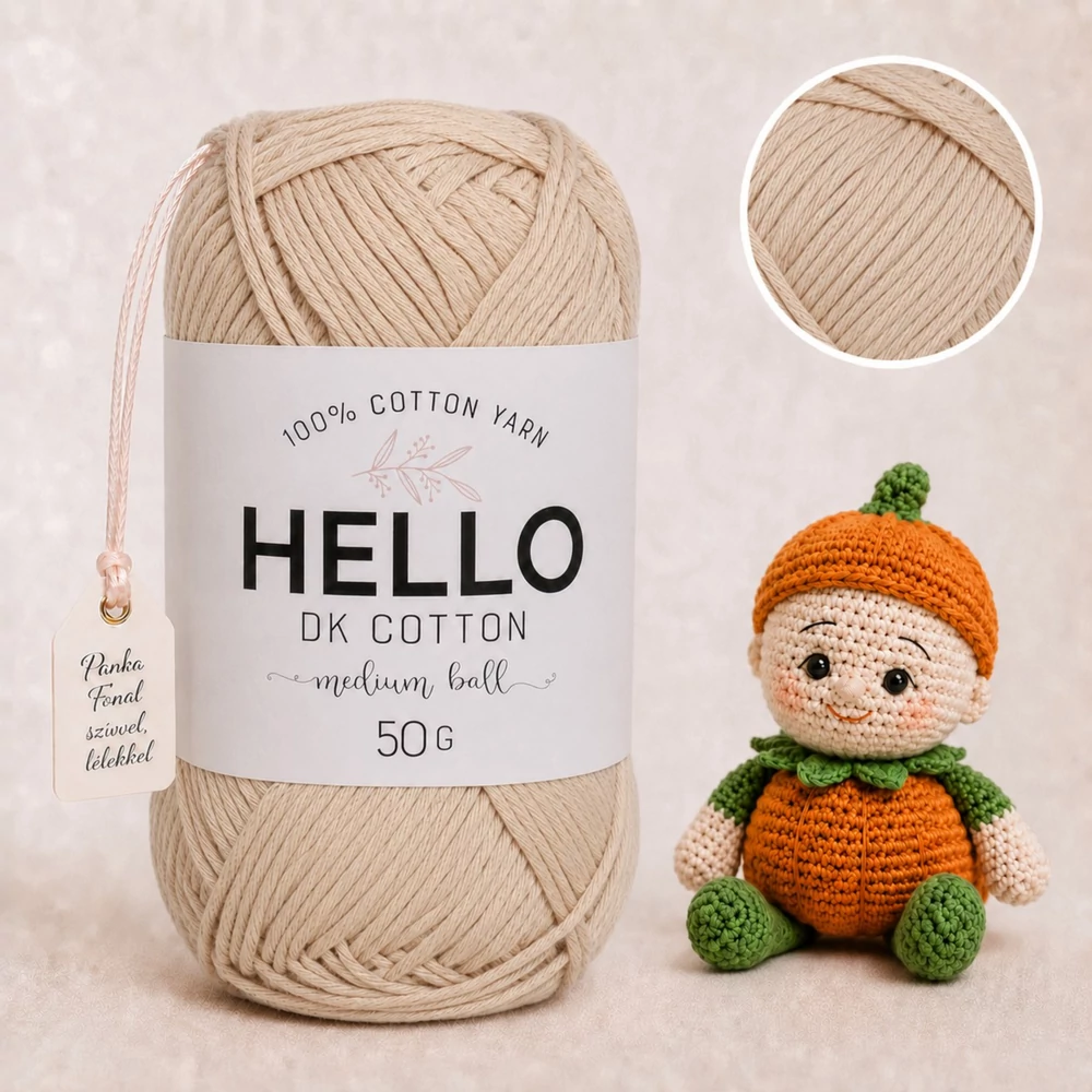 Hello DK 100 % pamut fonal - 158 - Kekszpuszi