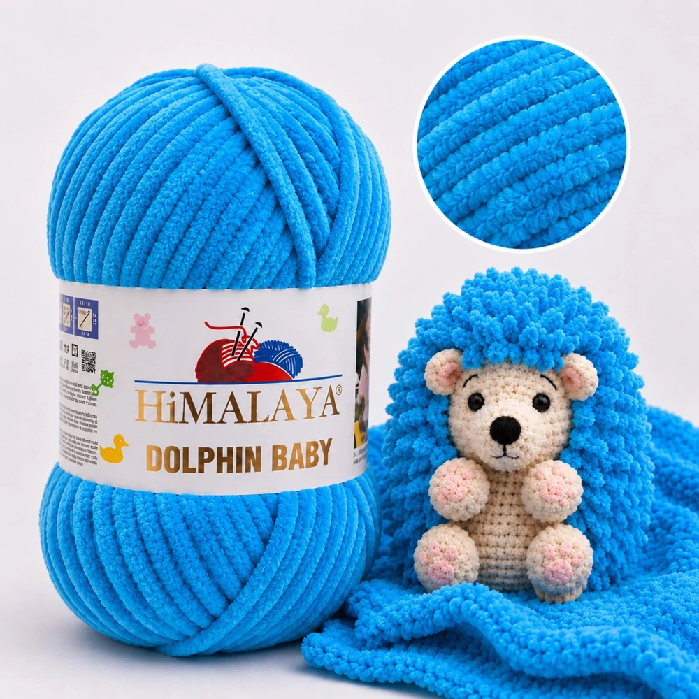 Himalaya Dolphin Baby zsenília, plüss fonal - 80326 - Türkizkék