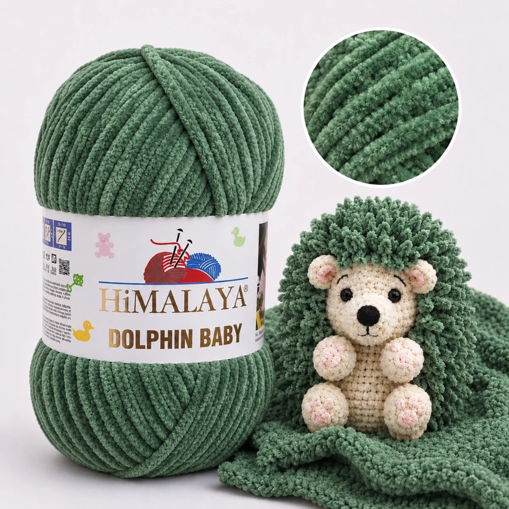 Himalaya Dolphin Baby zsenília, plüss fonal - 80360 - Tujazöld