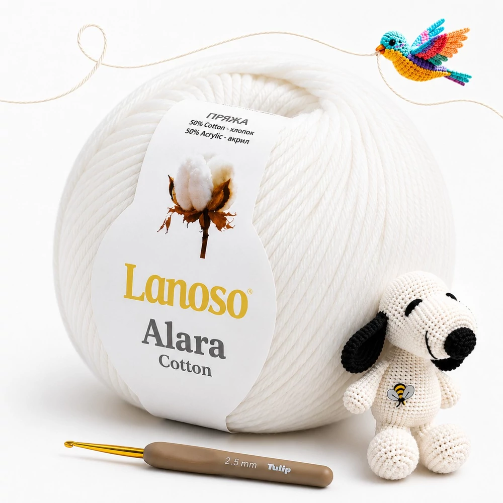 Lanoso Alara amigurumi fonal Fehér - 955 -