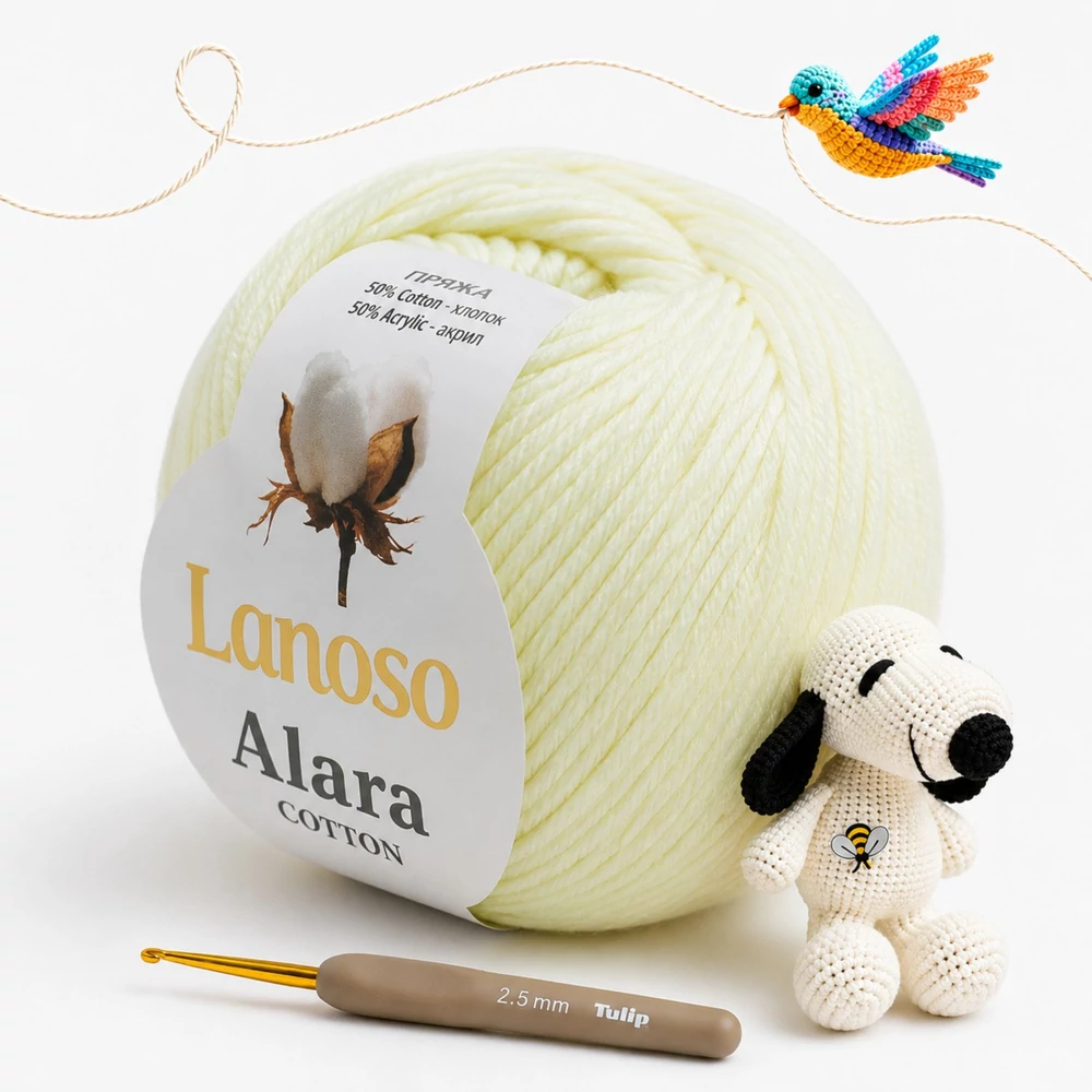 Lanoso Alara amigurumi fonal Ekrü - 901 -