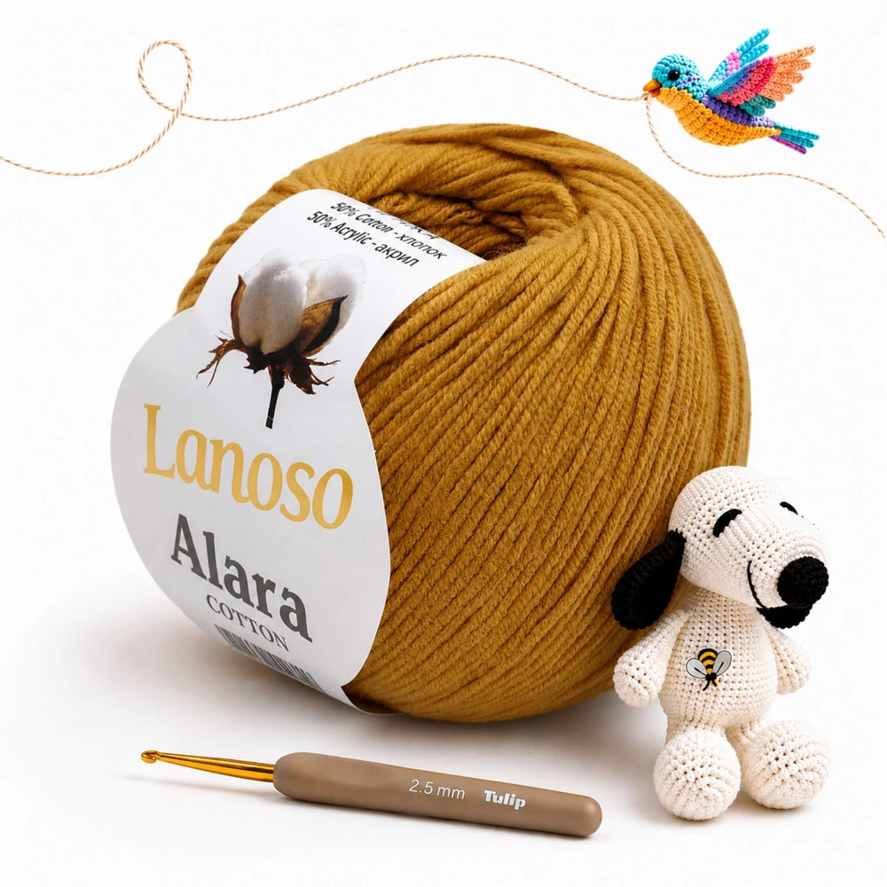 Lanoso Alara amigurumi fonal Kenyérbarna - 910 -