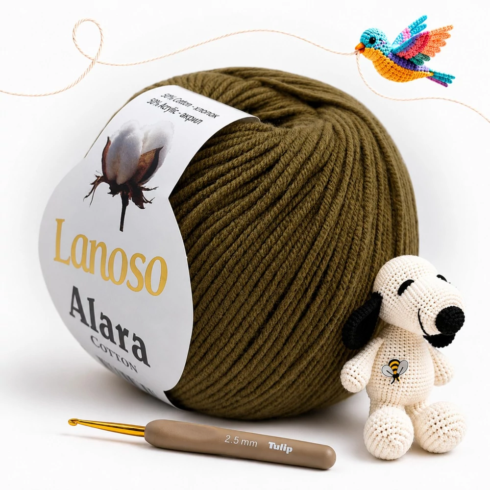 Lanoso Alara amigurumi fonal Teve barna - 908 -