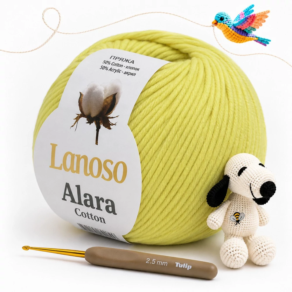 Lanoso Alara amigurumi fonal Sárga Tündérvirág - 977 -
