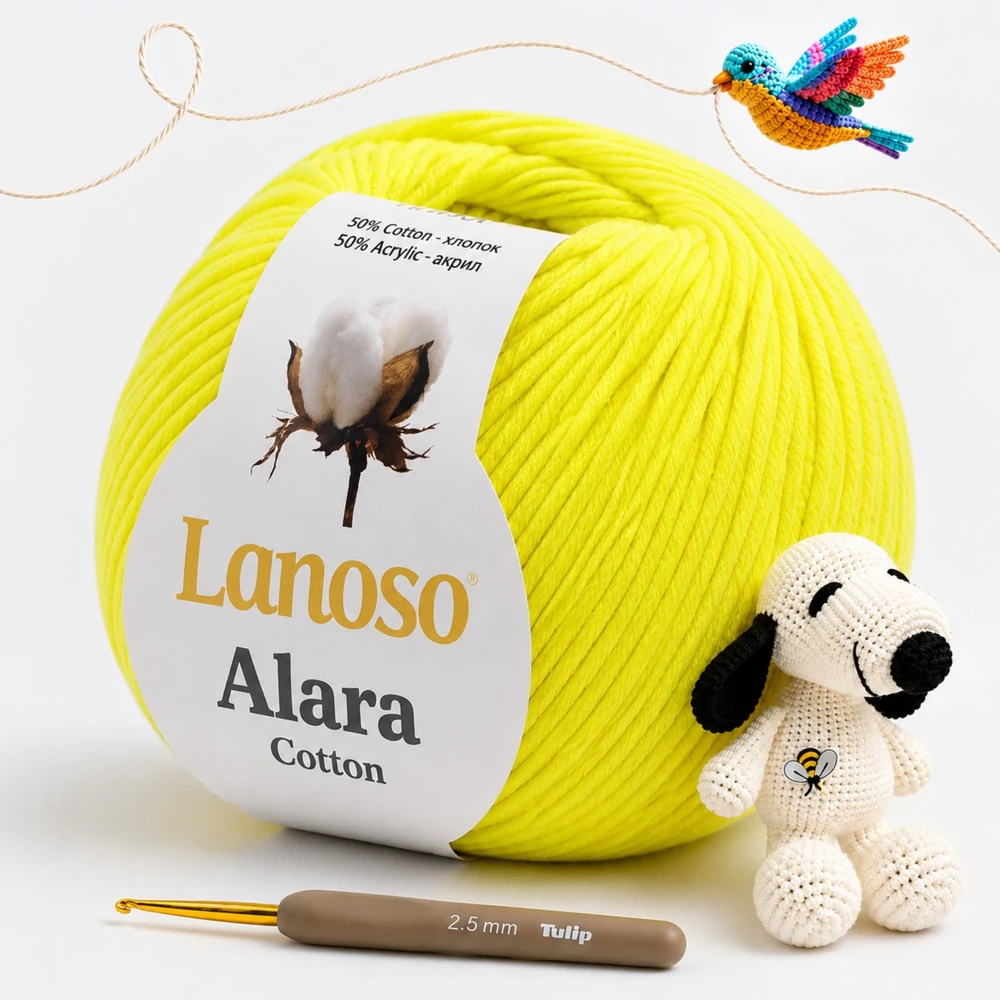 Lanoso Alara amigurumi fonal Neon sárga - 970 -
