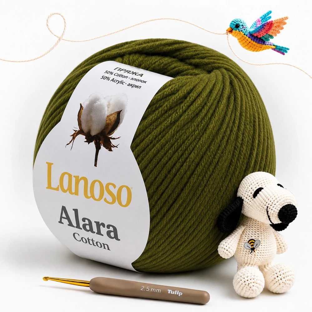 Lanoso Alara amigurumi fonal Olíva zöld - 912 -