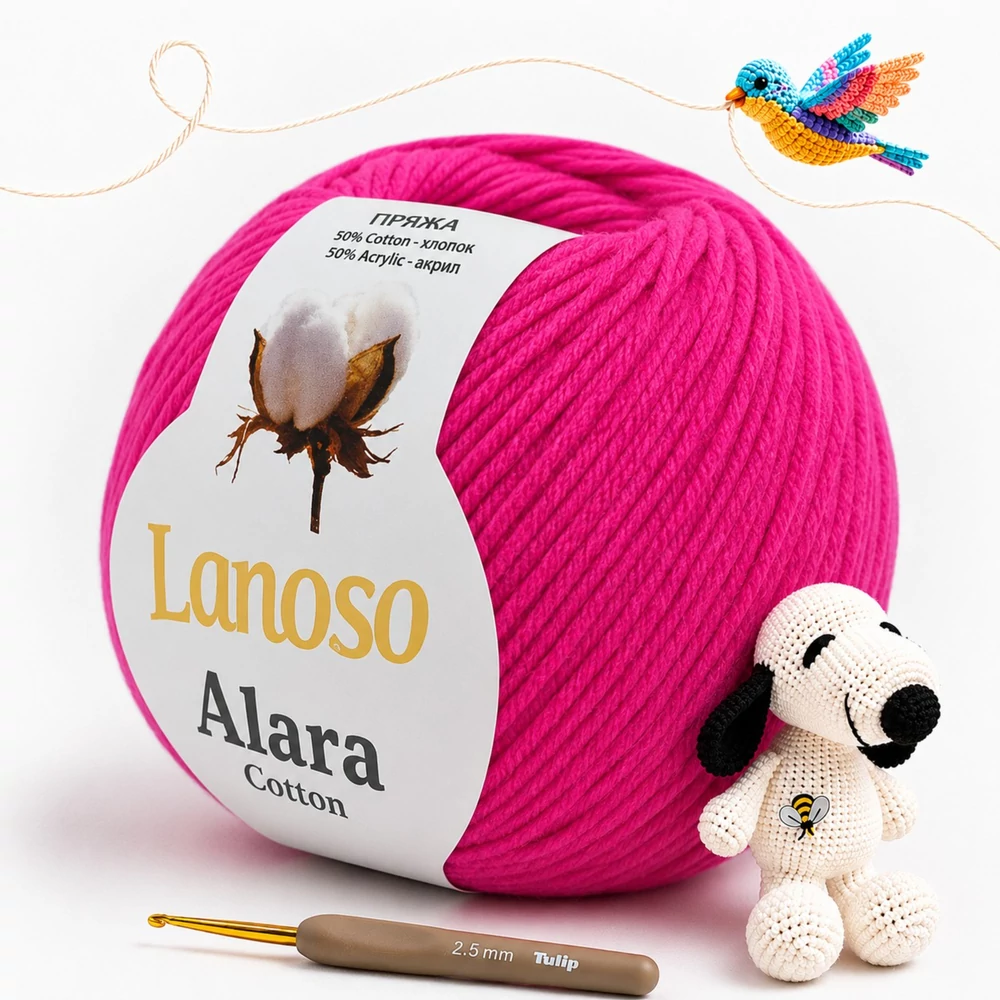 Lanoso Alara amigurumi fonal Neon pink - 946 -