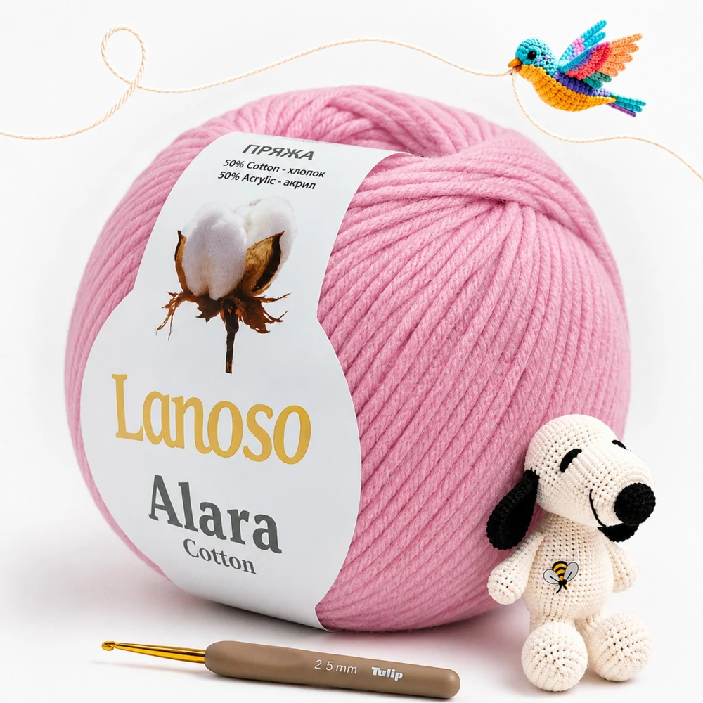 Lanoso Alara amigurumi fonal Kagyló rózsaszín - 933 -