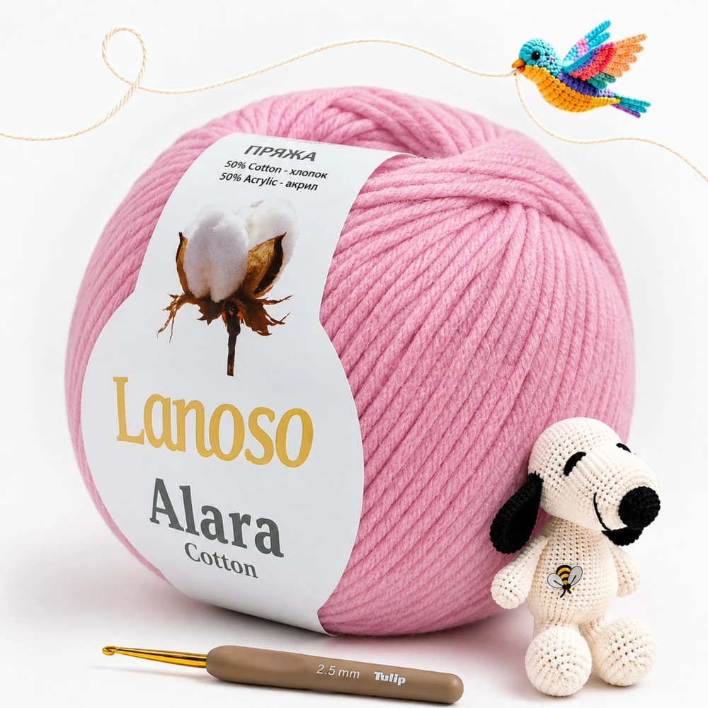 Lanoso Alara amigurumi fonal Kagyló rózsaszín - 933 -